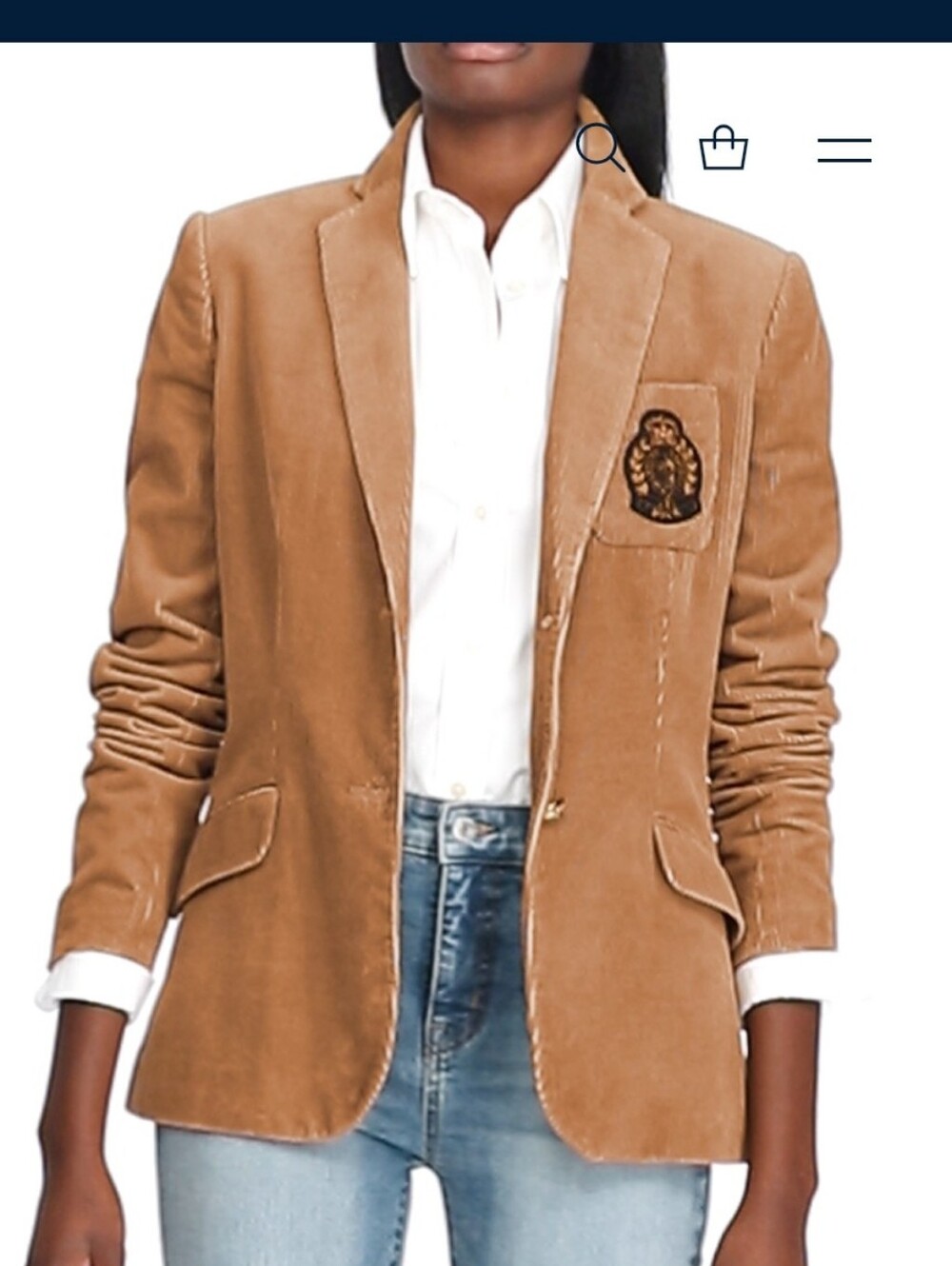 Lauren Ralph Lauren Corduroy Suit Set With Pants Beige Blazer Size 4 Pant Size 2